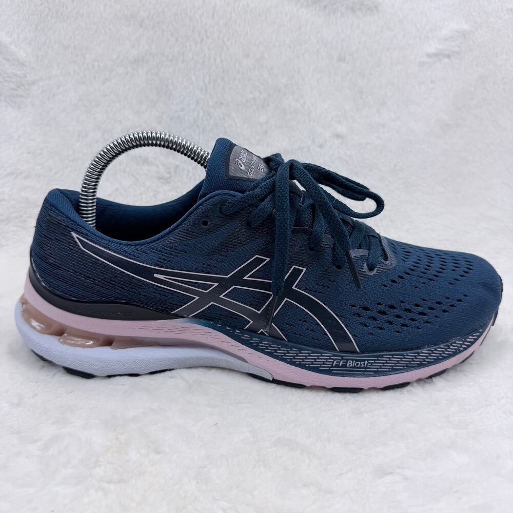 ASICS Gel-Kayano 28 Womens Running Shoes Mako Blue Barely Rose Size 9 Sneakers